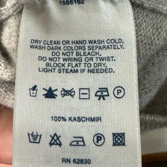 Land’s End grey and blue argyle cashmere sweater size S - Picture 5 of 6